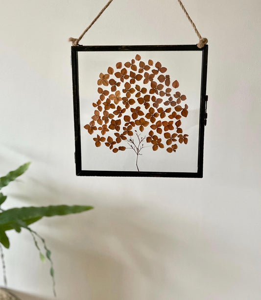 Dried Flower Wall Art Frame, Hydrangea Auburn